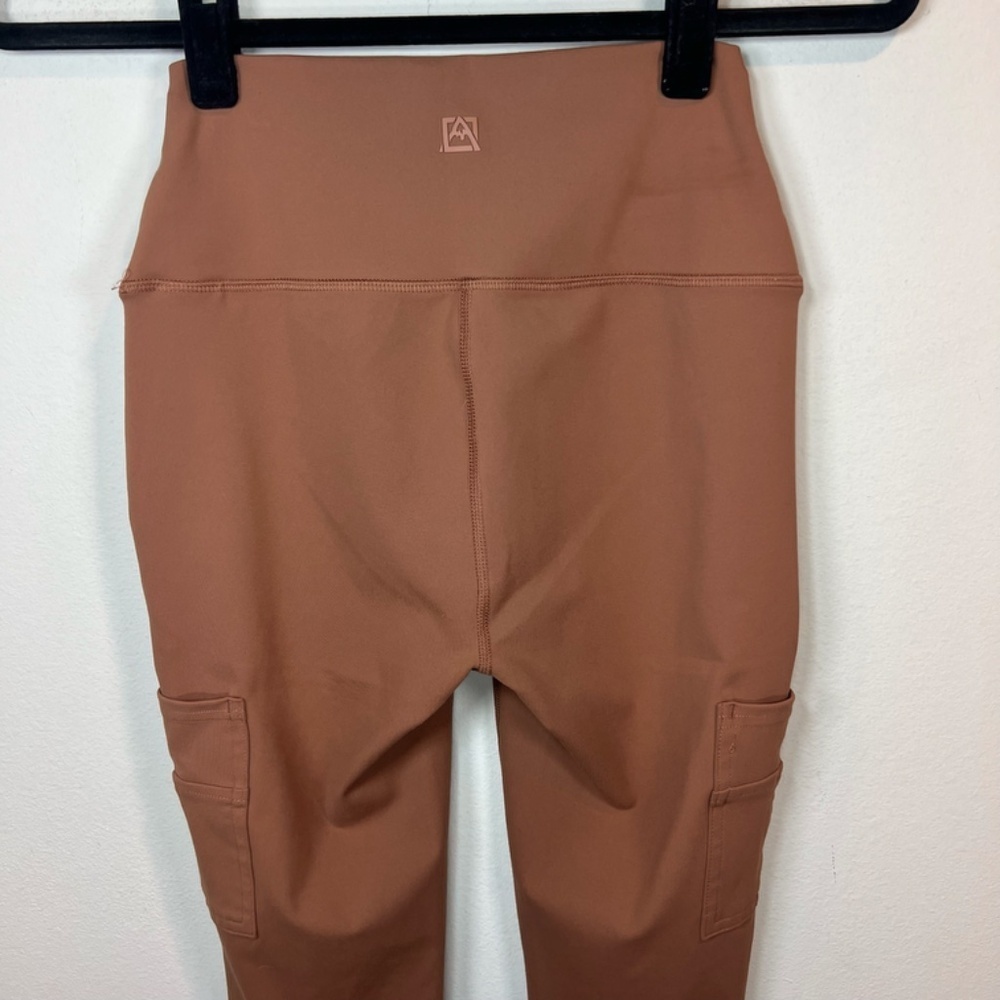 Avalanche High Waisted Cargo Legging Pants Brown Terracotta Pockets Hiking Small - Picture 9 of 14